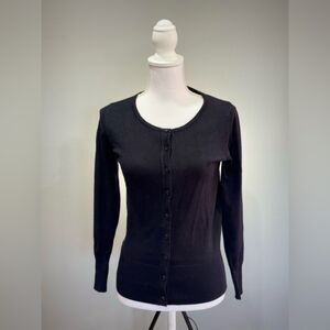CLEARANCE! Black Vila Milano Crewneck Cardigan Size S NWT